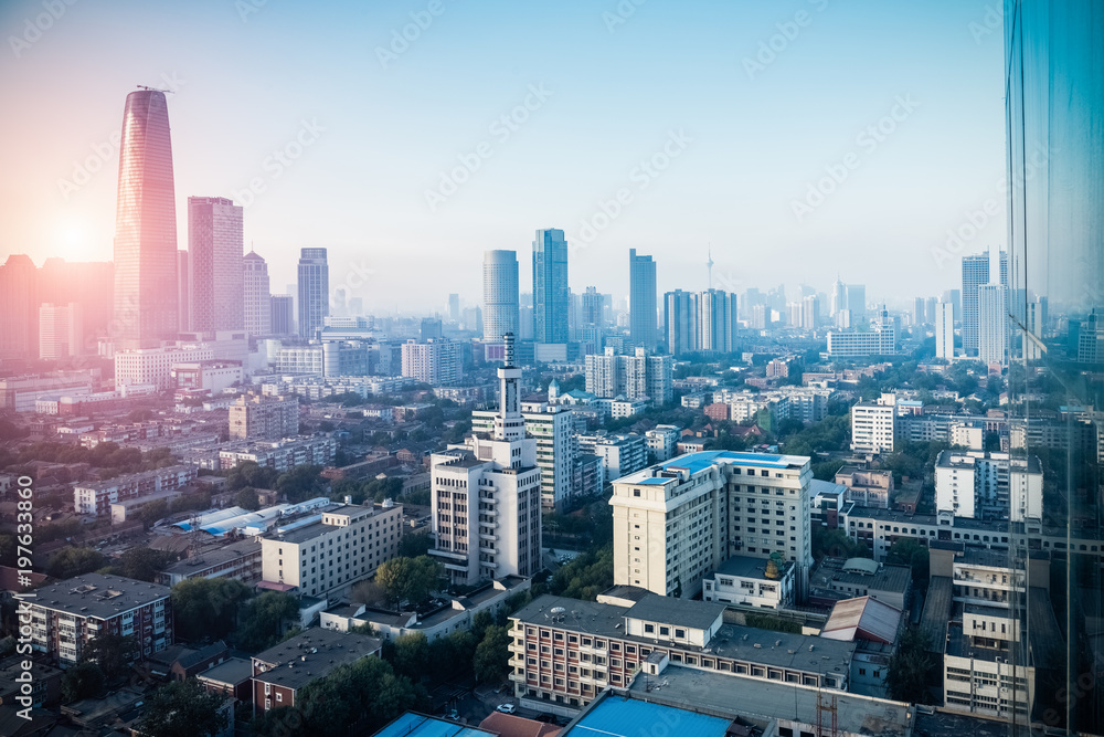 modern city skyline in tianjin