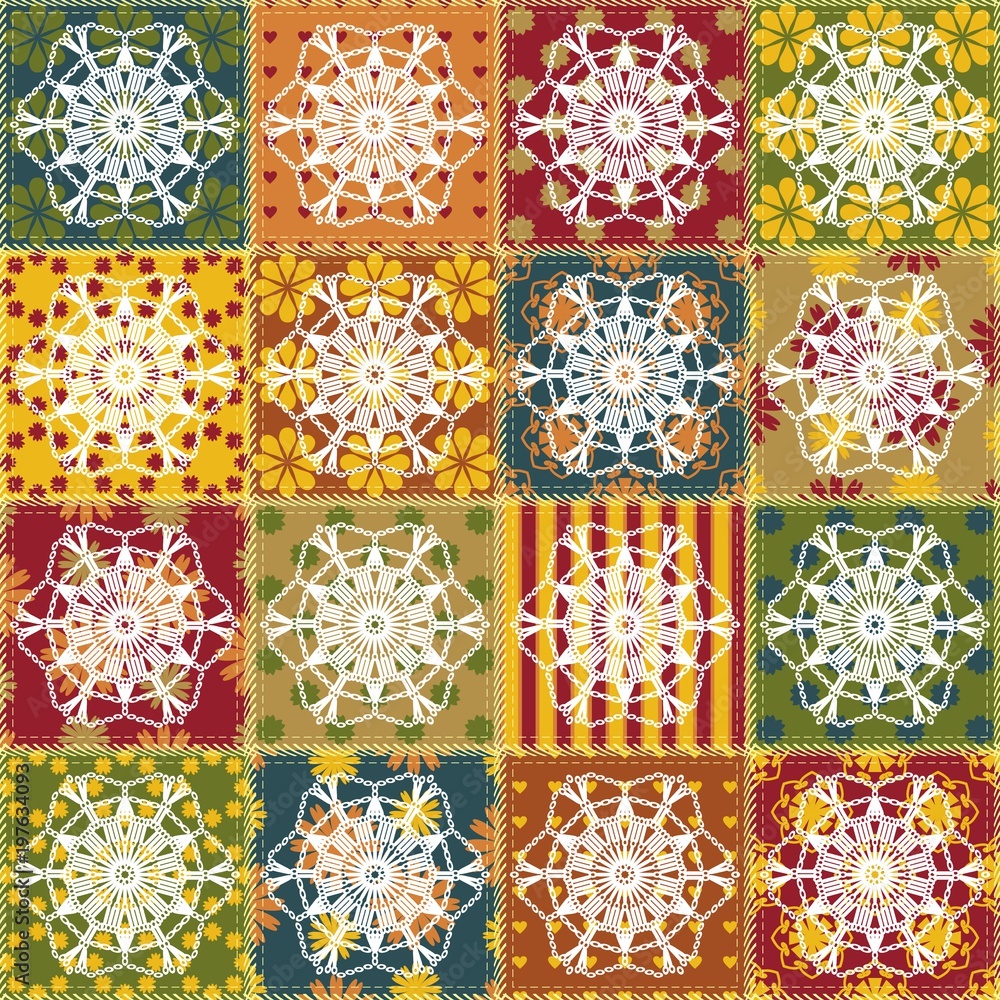 patchwork background with lace patchwork background with lace
