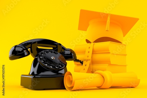 Tableau sur toile Education background with telephone