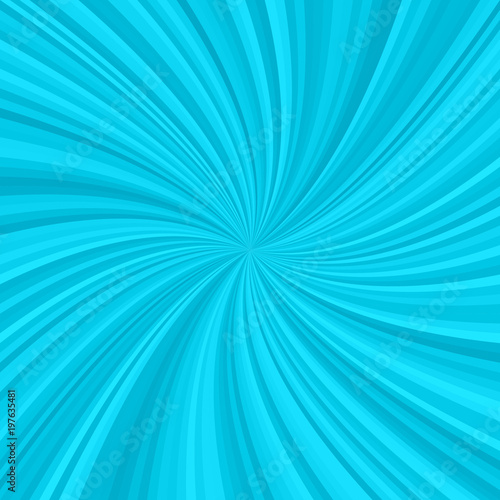 Abstract spiral rays background from radial swirling stripes in light blue tones - vector illustration
