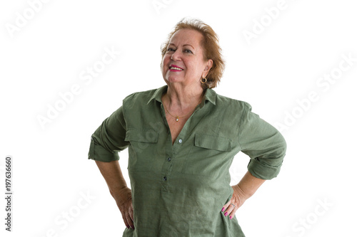 Billede på lærred Portrait of smiling self-confident senior woman