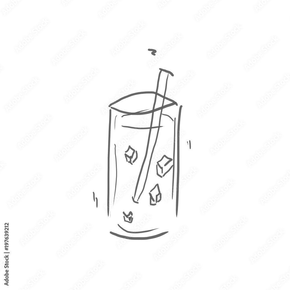 ジュース 飲み物 ジュース お酒などの線画 下絵 ラフ 塗り絵ゆるいイラスト Stock Illustration Adobe Stock