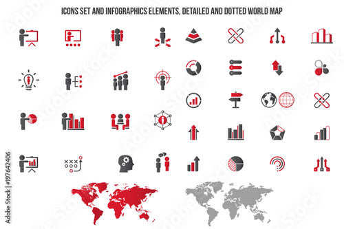 Business training icon set