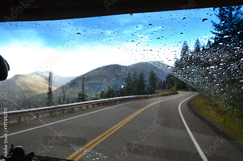 Driving Down The Highway of Life Looking Through the Windshield, Seeing Mountains, Yellowstone