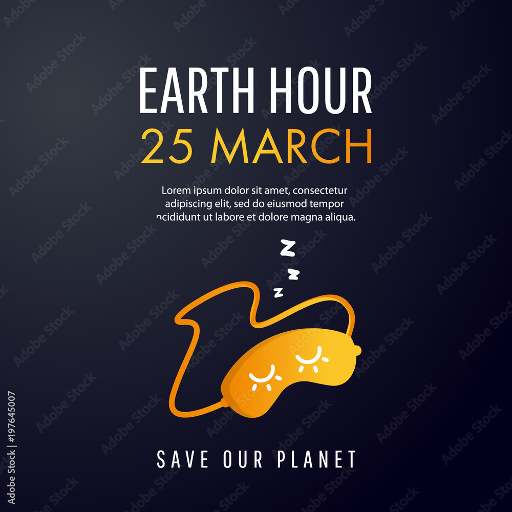 Illustration of Earth hour. 25 march. Illustration of Earth hour. 25 march.