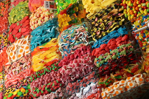 Assorted candy in a market, Barcelona, spain. © Karneg