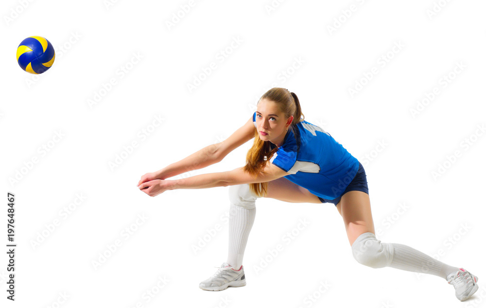 Woman volleyball player isolated (version with ball) Woman volleyball player isolated (version with ball)