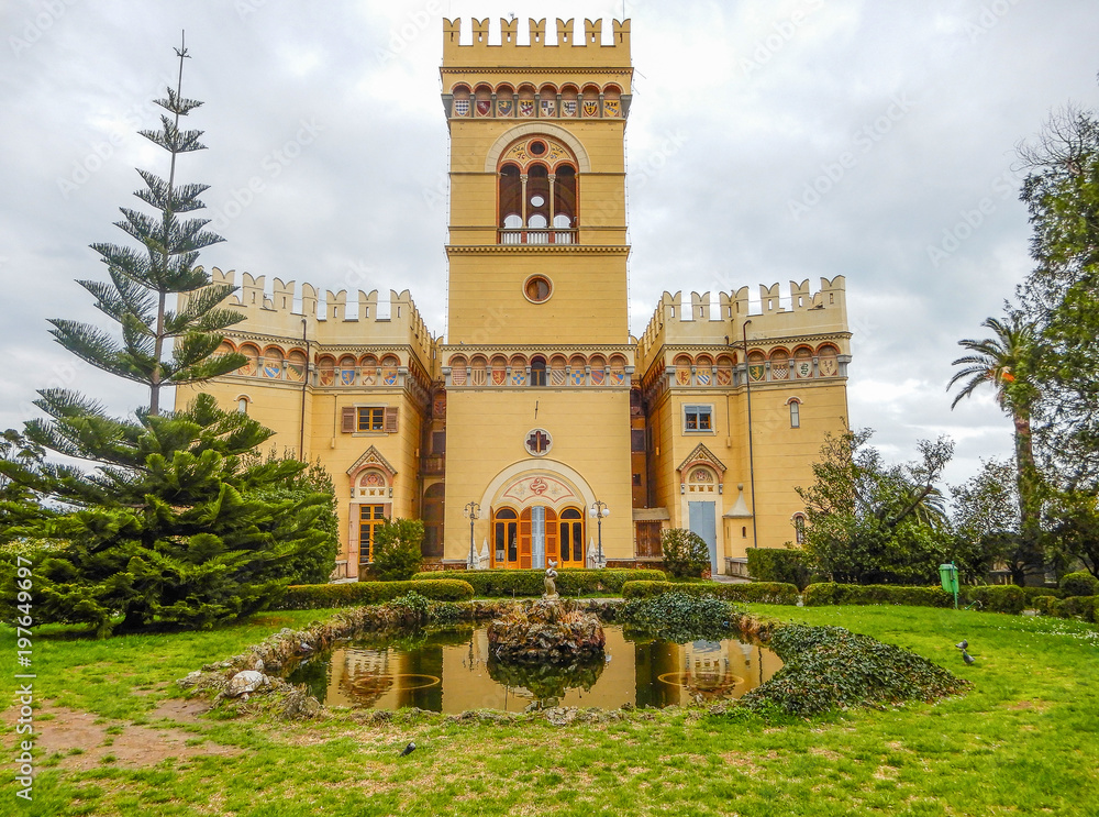 ARENZANO, ITALY, MARCH, 16, 2018 -  Castle Villa Negrotto Cambiaso, Arenzano, Genoa, Italy / Arenzano City hall/ Arenzano, Genoa, Italy, Europe