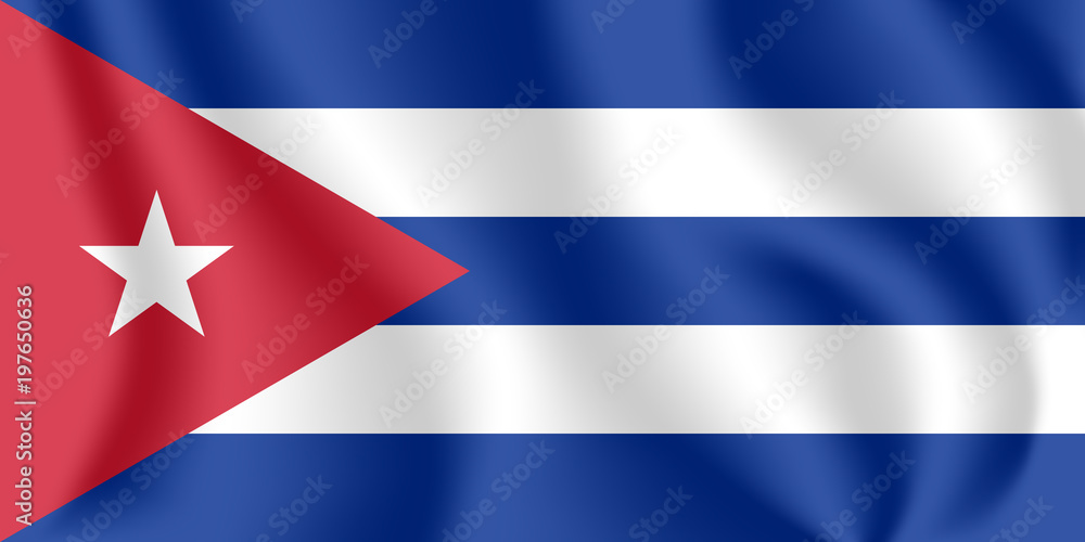 Flag of Cuba. Realistic waving flag of Republic of Cuba. Fabric textured flowing flag of Cuba. Flag of Cuba. Realistic waving flag of Republic of Cuba. Fabric textured flowing flag of Cuba.