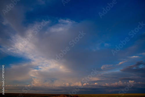 Amazing sky at sunset in Kazakhstan