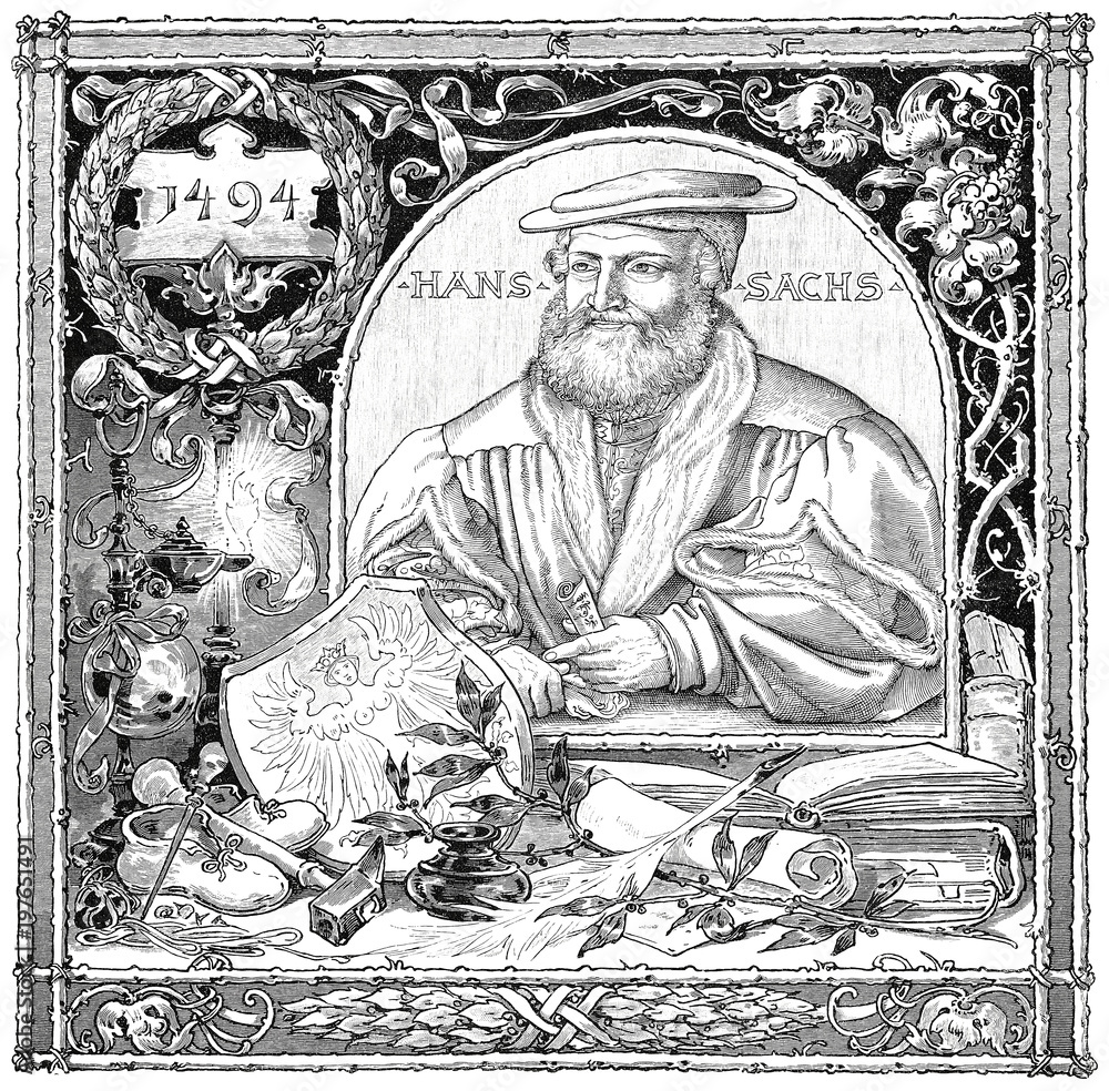 Fototapeta premium Bildnis von Hans Sachs, 1545