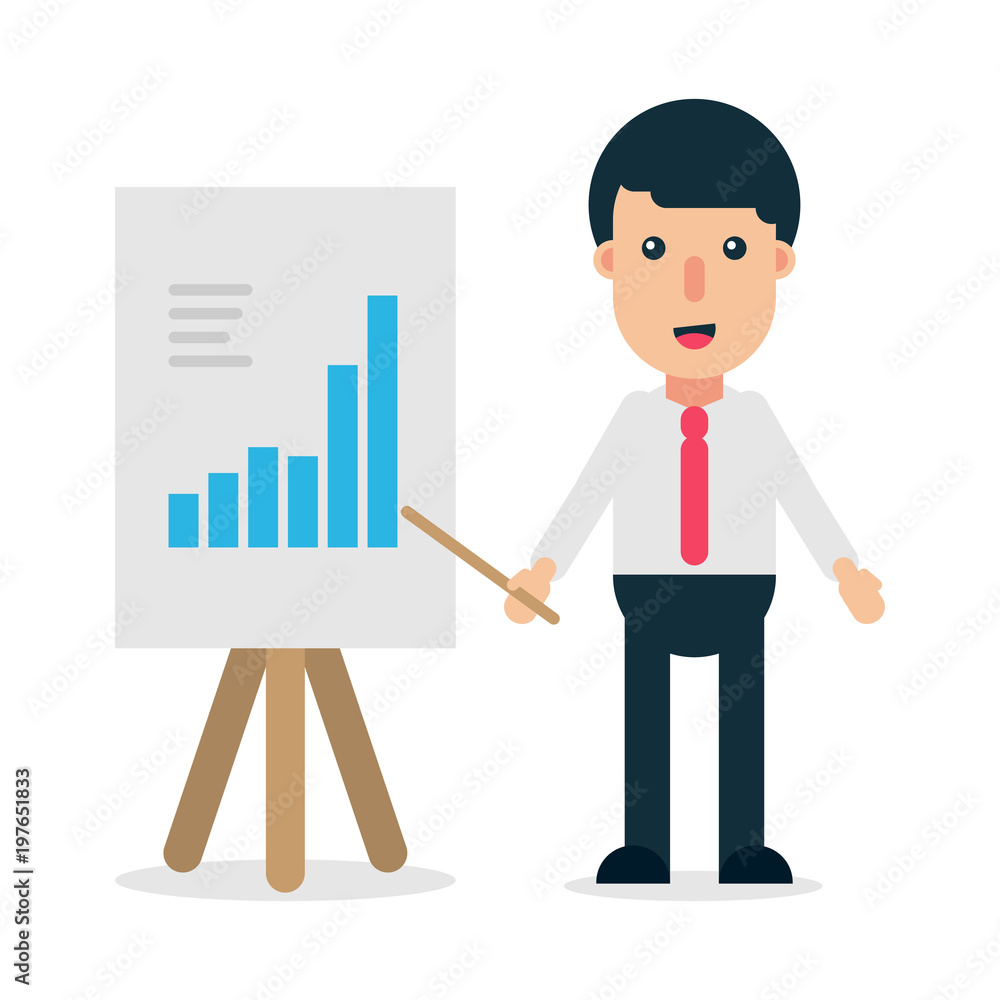 Manager or businessman making presentation Manager or businessman making presentation
