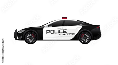 Electric police car. Vector illustration EPS 10