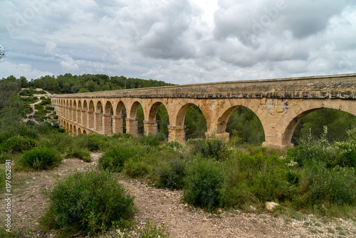 Roman Aqueduct Pont del Diable in Tarragona  Spain