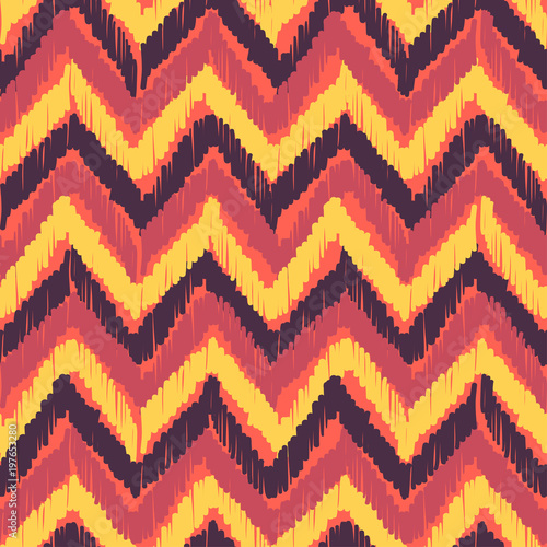 Abstract Ikat and boho style handcraft fabric pattern. Traditional Ethnic design for clothing and textile background, carpet or wallpaper