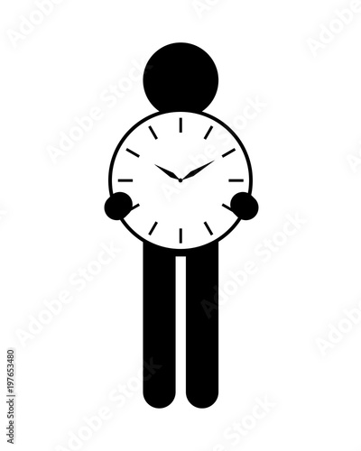 Man with time, vector icon
