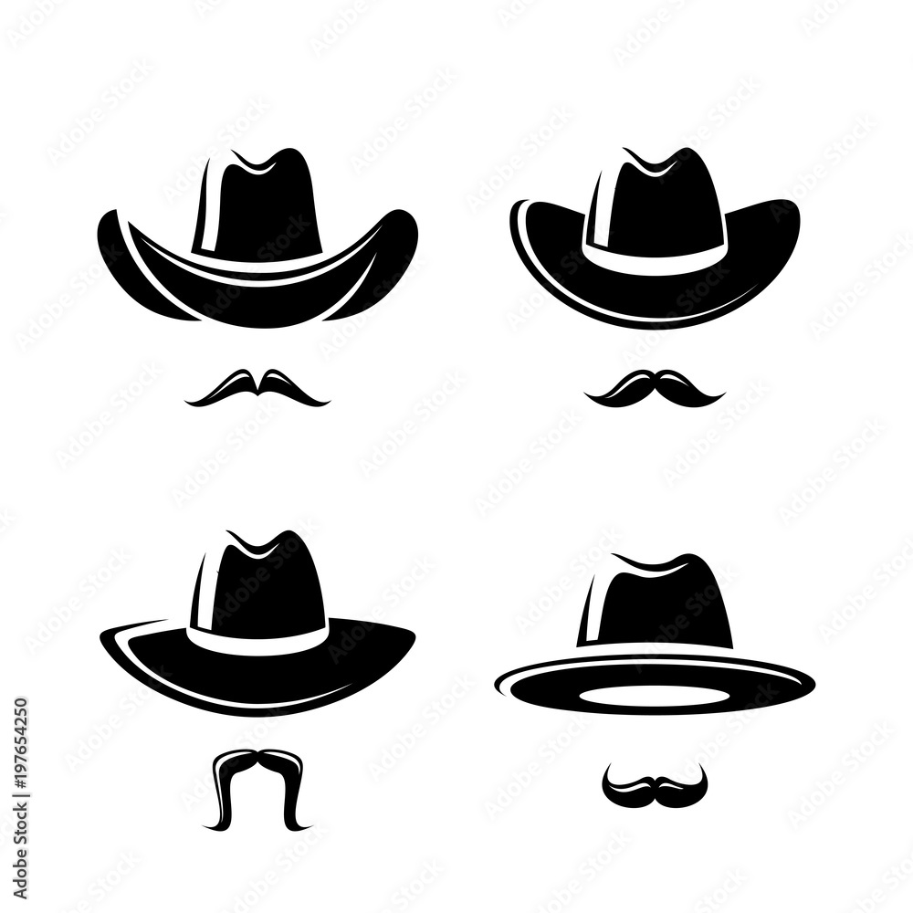 Cowboy hat set. Vector Stock Vector | Adobe Stock