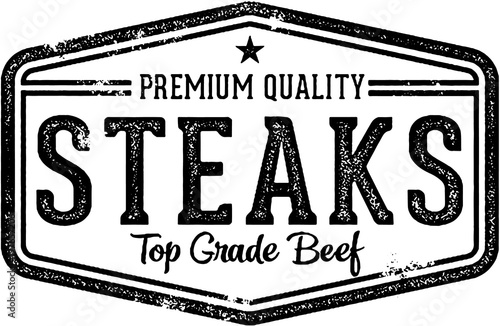 Premium Steaks Vintage Menu Stamp