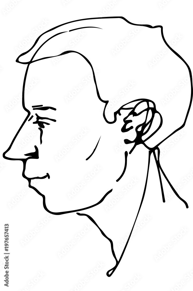 vector sketch of a beautiful man profile vector sketch of a beautiful man profile