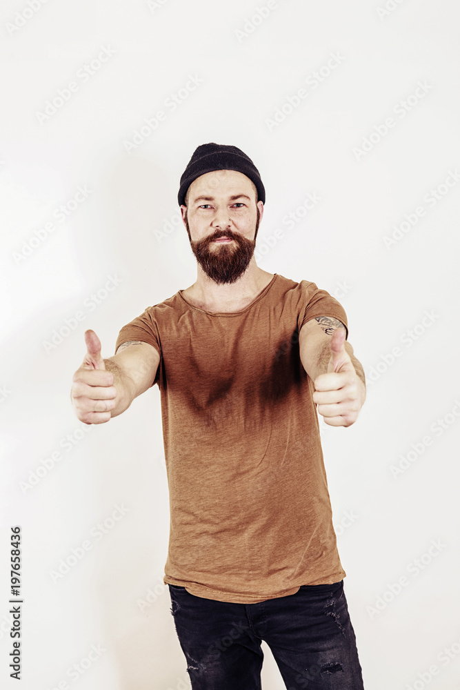 Naklejka premium er ist ein positiver Mann