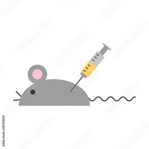 Laboratory mouse with injection vector illustration design