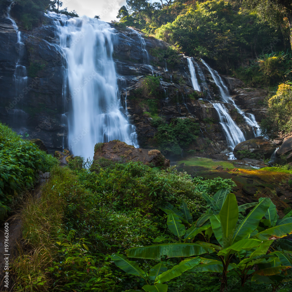 Fototapeta premium Wachirathan waterfall, Doi Inthanon national park , Chiang mai ,Thailand