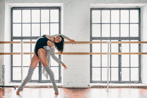 Young ballerina in a dance studio