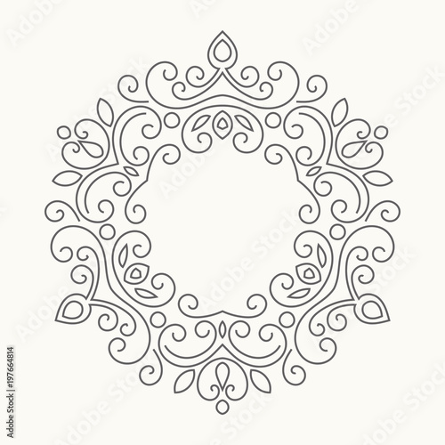 Elegant hand drawn retro floral frame