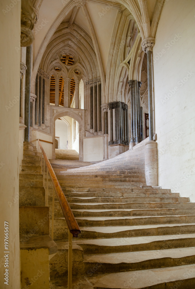 Wells Cathedral Chapter House interior Somerset South West England UK