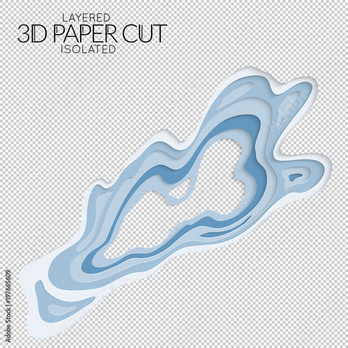 Abstract 3D paper cut art shape