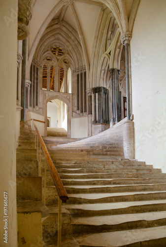 Wells Cathedral Chapter House interior Somerset South West England UK