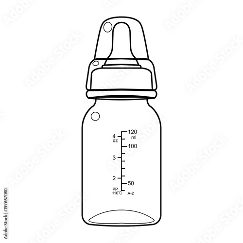 Feeding Bottle or Baby bottle for infants and young children vector illustration
