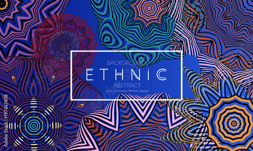 Ethnic banners template with floral Mandala ornament.