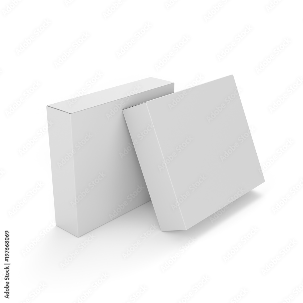 Two Blank Packages Mockup. Square Box Products. Two Blank Packages Mockup. Square Box Products.