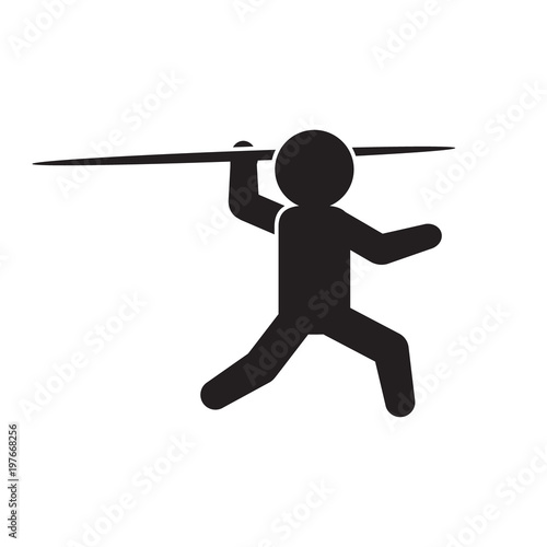 Javelin throw sports icon. Vector.