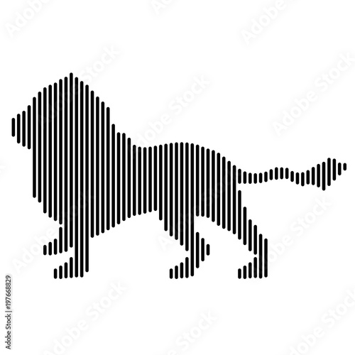 Lion in motion  logo  black stripes