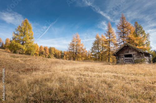 alte Holzhütte in einer Herbstlandschaft © by paul