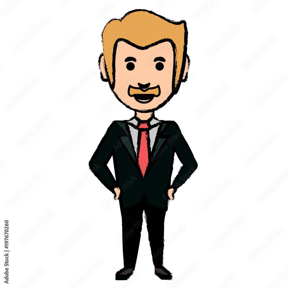 cartoon businessman with mustache icon over white background, colorful design. vector illustration cartoon businessman with mustache icon over white background, colorful design. vector illustration