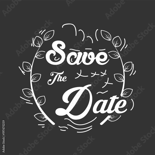 save the date typography text emblems