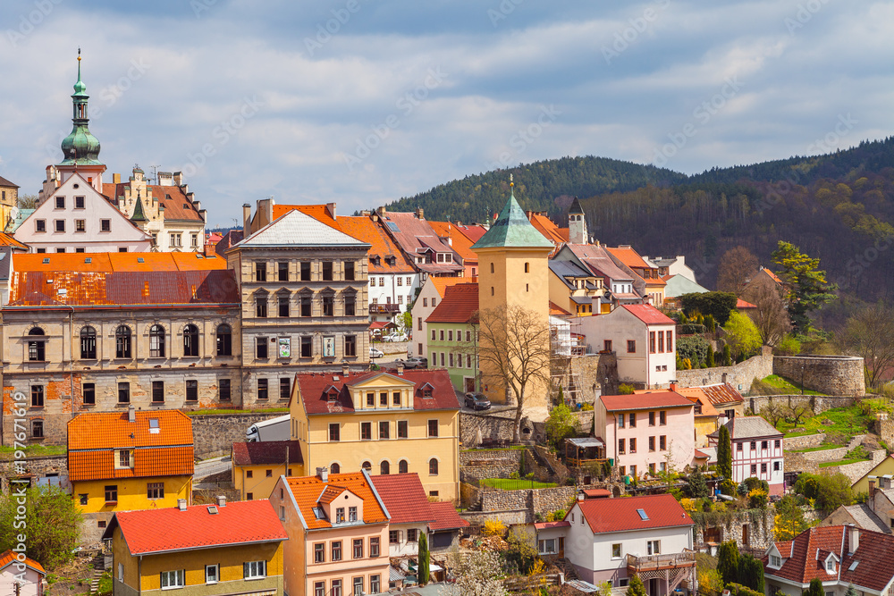 View of old medieval town of Loket, Czech Republic