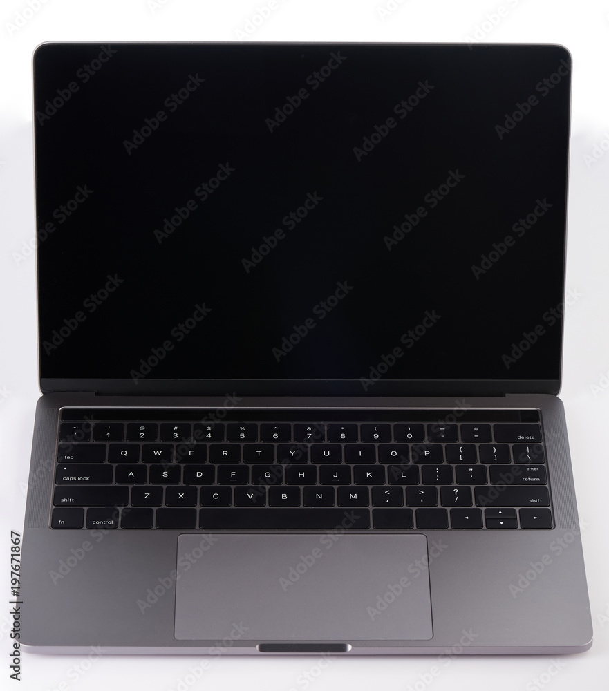 Gray modern laptop front view Gray modern laptop front view