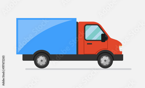 Cargo truck. Flat icon