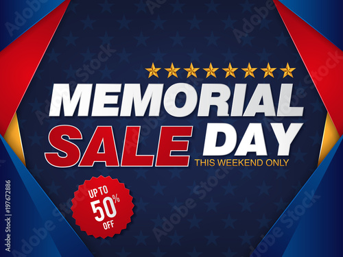 Memorial day sale banner template design