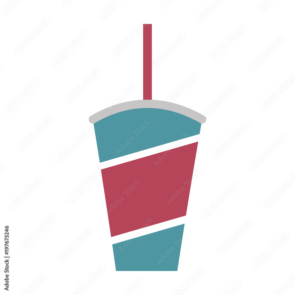 disposable fresh soda cup with straw vector illustration disposable fresh soda cup with straw vector illustration