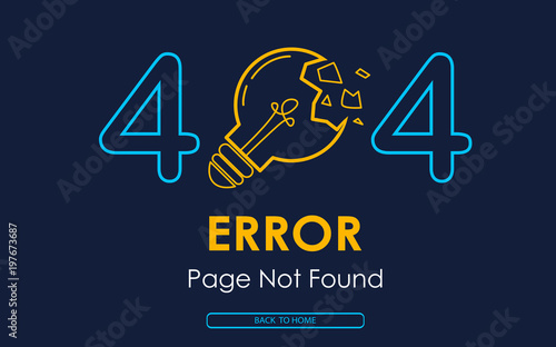 404  error page not found vector lamp broken graphic background