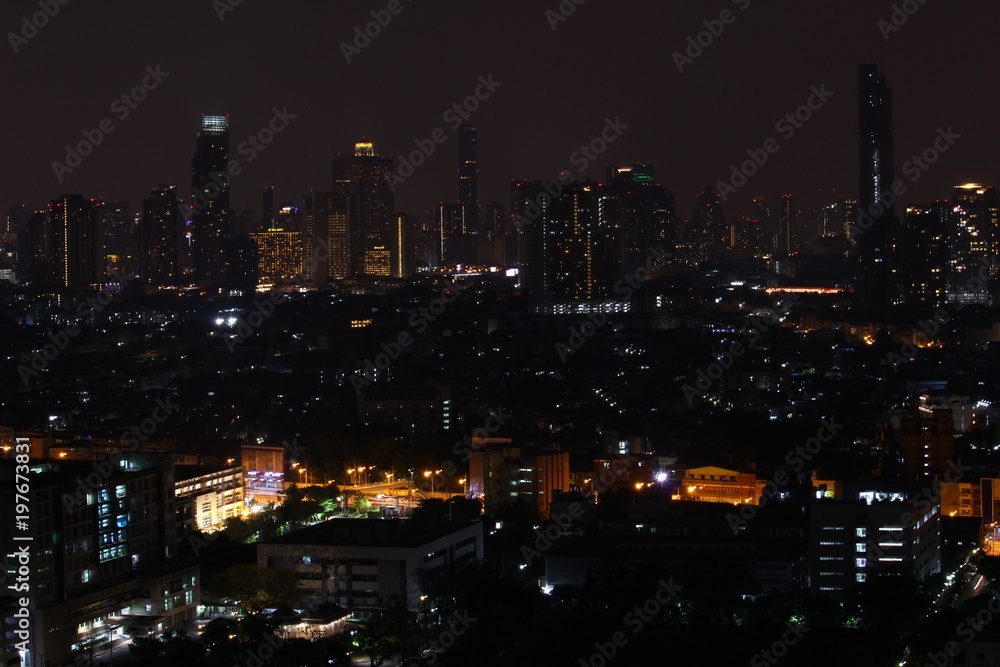 View of Bangkok City At night Thailand March 23, 2018