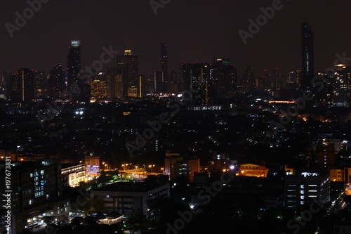 View of Bangkok City At night Thailand March 23, 2018 © Phronphan