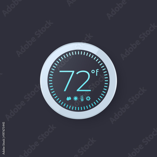 digital thermostat vector illustration