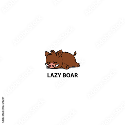 Lazy boar icon, logo design, vector illustration