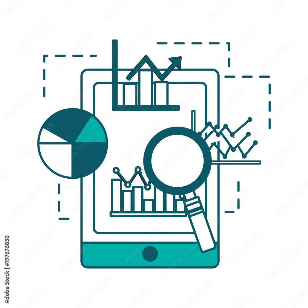 smartphone statistics business analysis app vector illustration green design smartphone statistics business analysis app vector illustration green design
